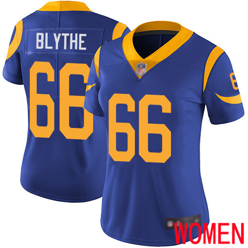 Los Angeles Rams Limited Royal Blue Women Austin Blythe Alternate Jersey NFL Football #66 Vapor Untouchable